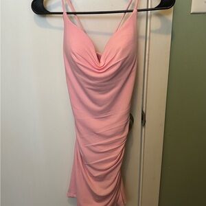 Chic Pink Backless Women's Dress